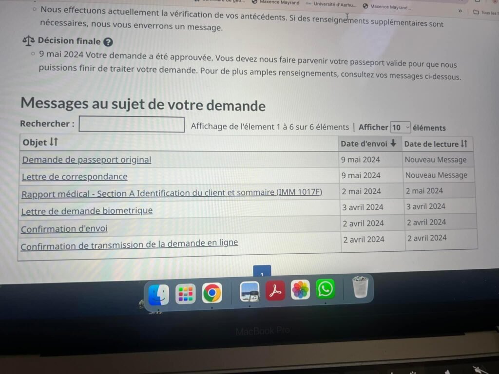Message d'un élève de Skoul au Canada